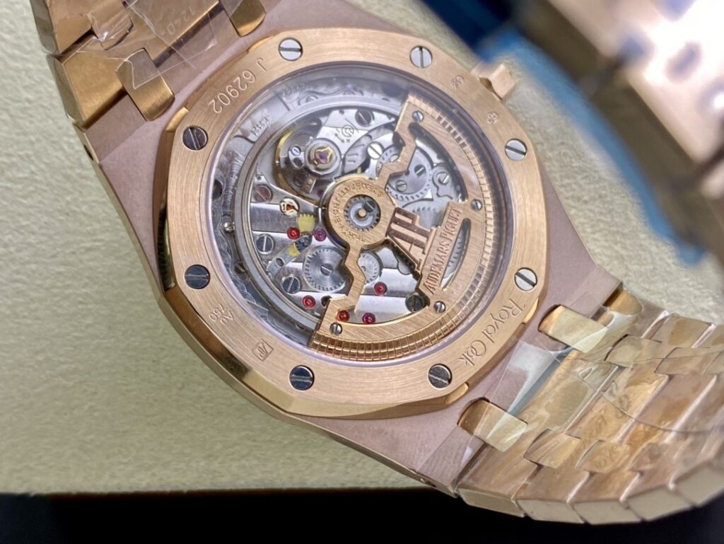 Super Clone Audemars Piguet Royal Oak “Jumbo” Extra-Thin 15207OR.OO.1240OR.01 39mm Black Dial Rose Gold – — clasp and links