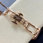 Super Clone Patek Philippe Nautilus 7118/1R-011 32.5mm White Dial Rose Gold — on leather display