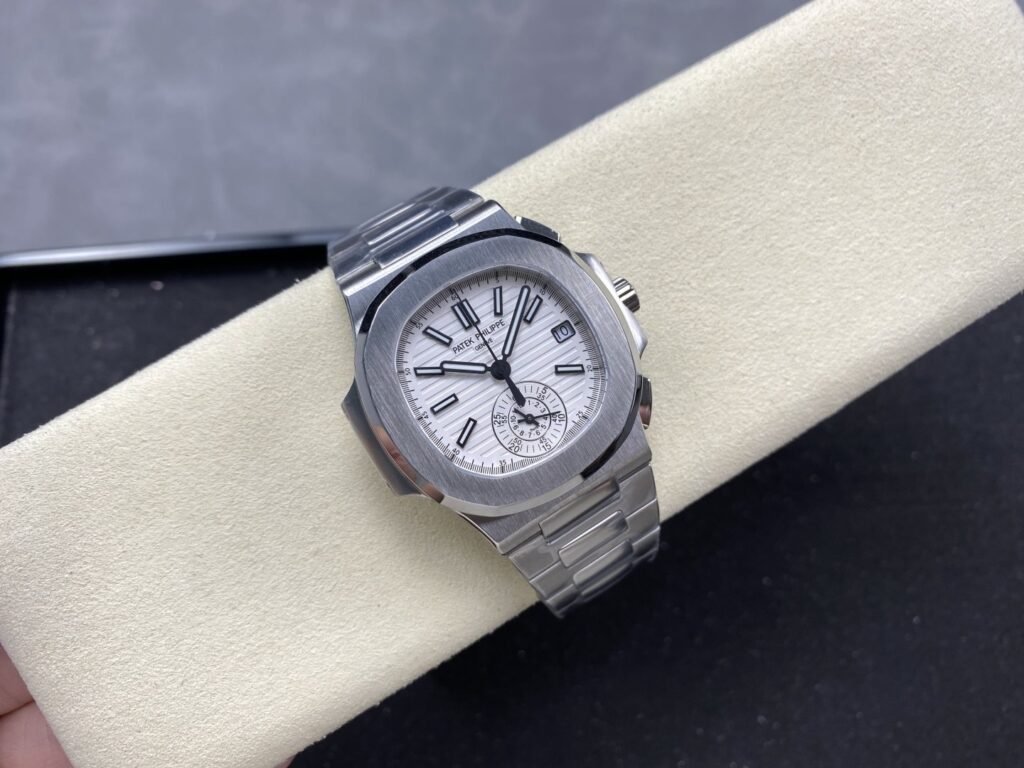 Super Clone Patek Philippe Nautilus Chronograph 5980/1A-019 40.5mm White Dial — view 10