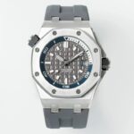 Super Clone Audemars Piguet Royal Oak Offshore Diver 15720ST 42mm Stainless Steel Grey Dial — dial close-up