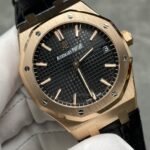 Super Clone Audemars Piguet Royal Oak 15500OR Rose Gold 41mm Black Dial — movement / caseback view