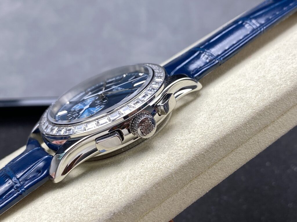 Super Clone Patek Philippe Complications 5961P-001 40mm Blue Dial Steel — case and bezel