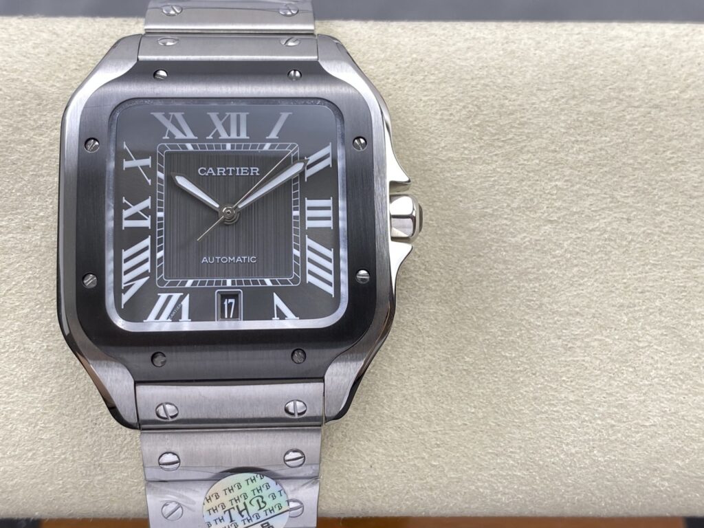 Super Clone Cartier Santos De Cartier Ceramic CRWSSA0037 39.8mm Miyota.9015 — dial close-up