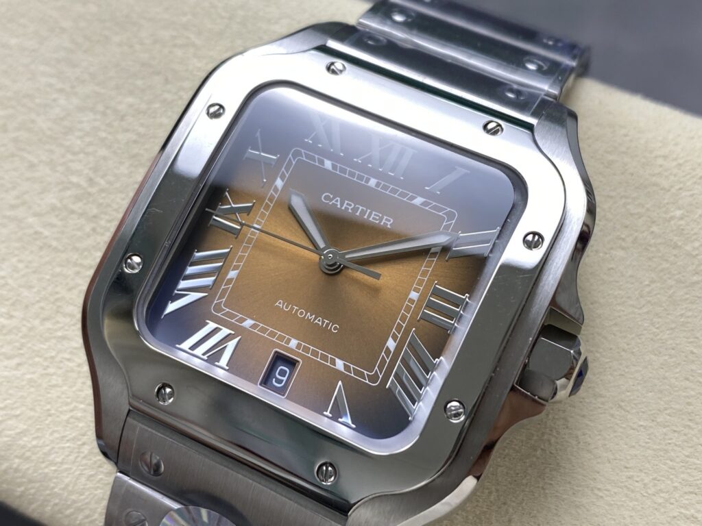 Super Clone Cartier Santos De Cartier Chocolate Dial WSSA0065 35.5mm — view 9