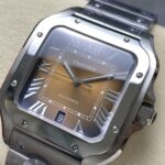 Super Clone Cartier Santos De Cartier Chocolate Dial WSSA0065 35.5mm — view 9