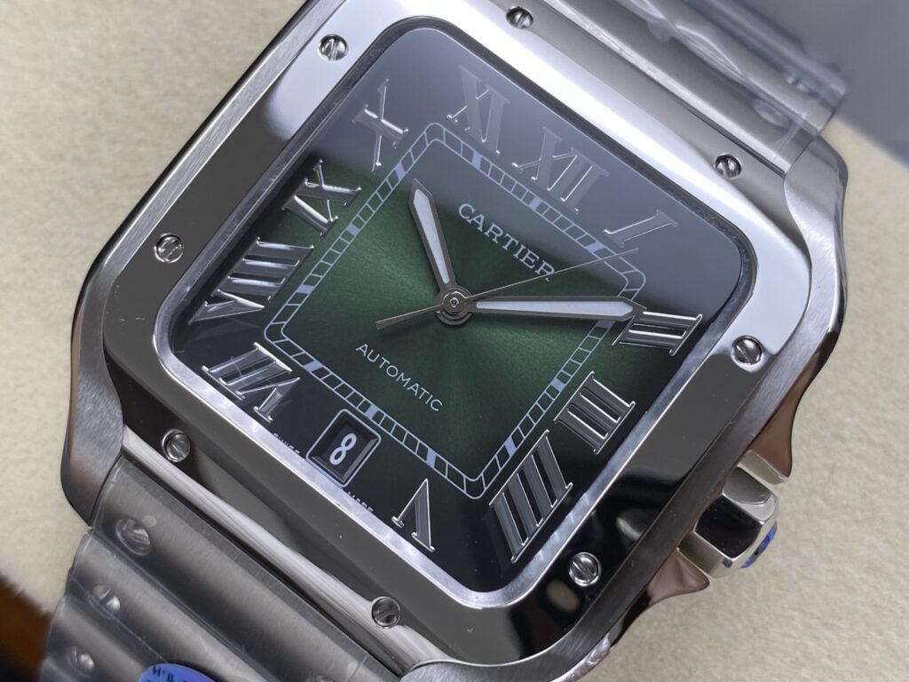Super Clone Cartier Santos De Cartier Green Dial Large WSSA0062 39.8mm — view 9