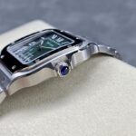 Super Clone Cartier Santos De Cartier Medium Green WSSA0061 35.5mm — case and bezel