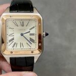 Super Clone Cartier Santos-Dumont 43.5mm W2SA0011 43.5mm x 31.4mm Demi Rose Gold — dial close-up