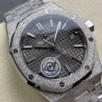 Super Clone Audemars Piguet Royal Oak Frosted-Gold 15454BC 37mm Gray Dial — case and bezel