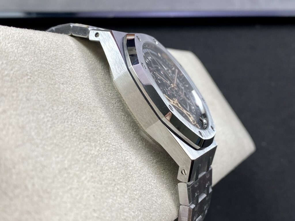 Super Clone Audemars Piguet Royal Oak 15407ST.OO 41mm Skeleton Dial Steel V3 Base — side profile