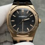 Super Clone Audemars Piguet Royal Oak 15500OR Rose Gold 41mm Black Dial — dial close-up