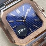 Super Clone Patek Philippe Cubitus 5821/1AR-001 45mm Blue Dial – — on leather display