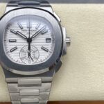 Super Clone Patek Philippe Nautilus Chronograph 5980/1A-019 40.5mm White Dial — dial close-up