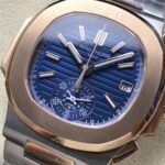 Super Clone Patek Philippe Nautilus Chronograph 5980/1AR-001 40.5mm Blue Dial Rose Gold Demi — view 10