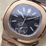 Super Clone Patek Philippe Nautilus Chronograph 5980/1R-001 40mm Black-Gray Dial Rose Gold — view 9