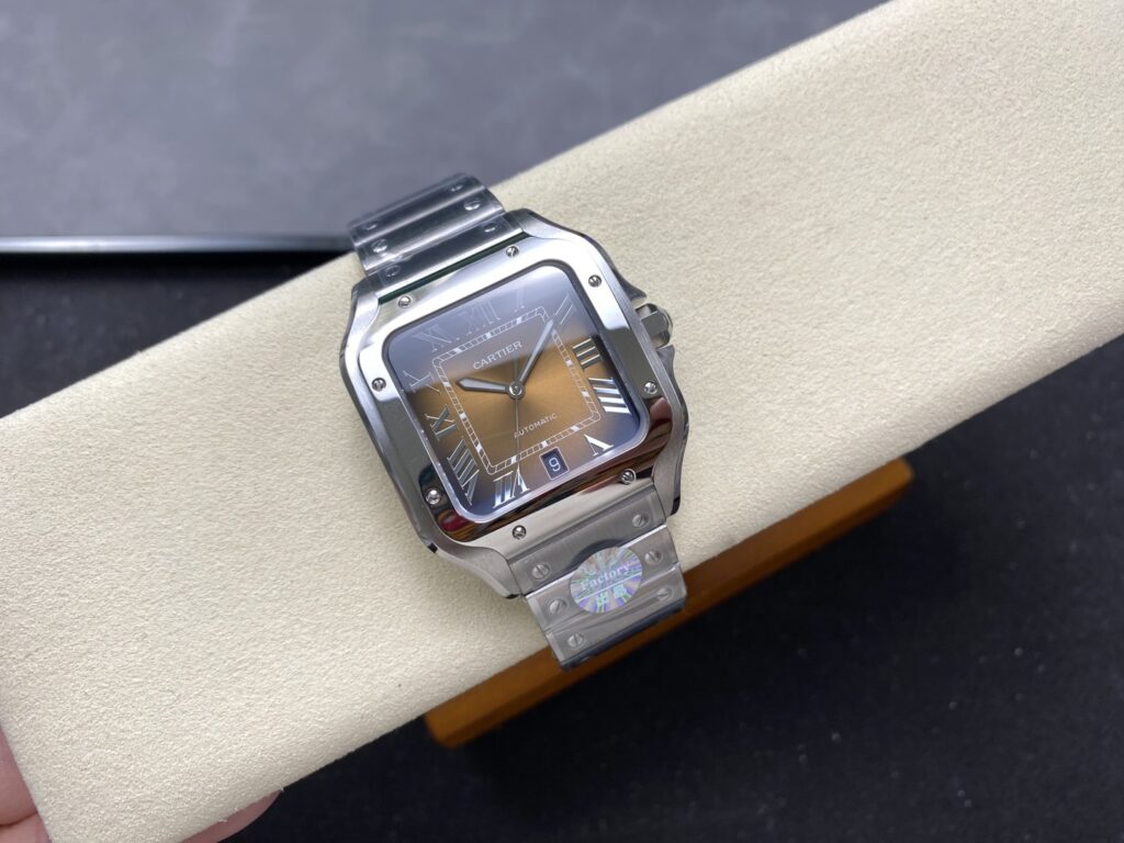 Super Clone Cartier Santos De Cartier Chocolate Dial WSSA0065 35.5mm — view 10