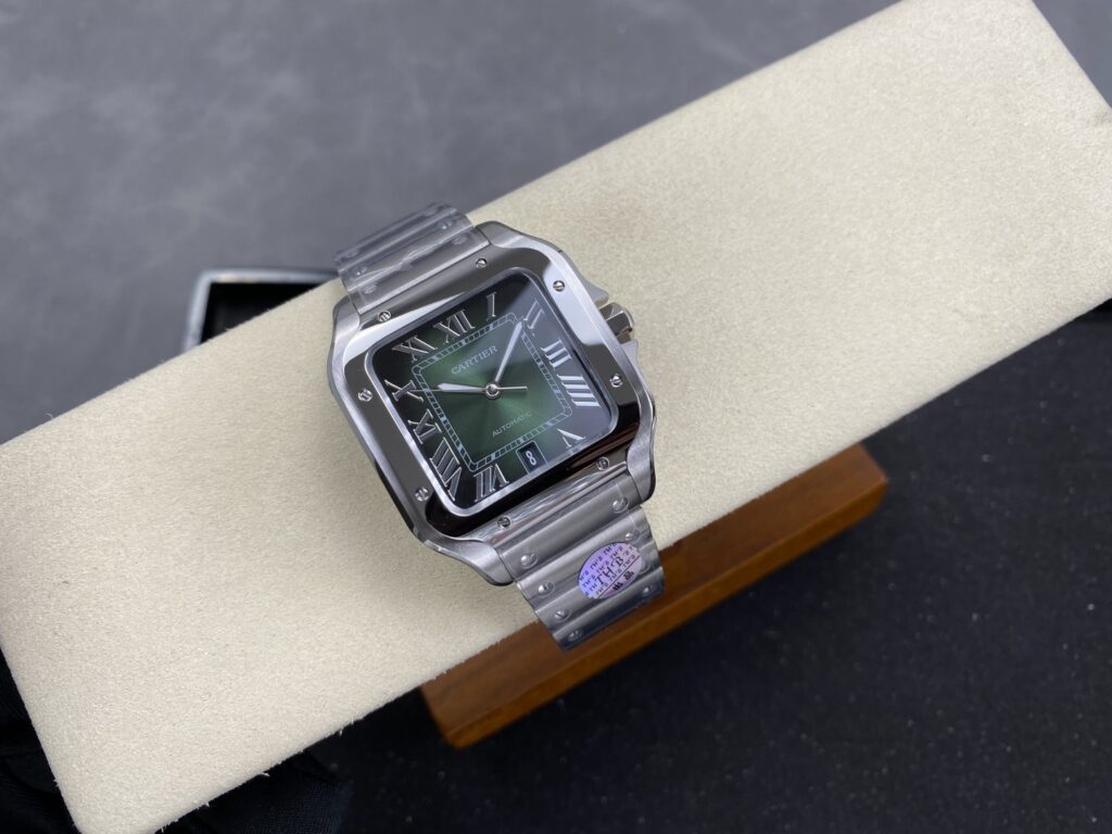 Super Clone Cartier Santos De Cartier Green Dial Large WSSA0062 39.8mm — view 10