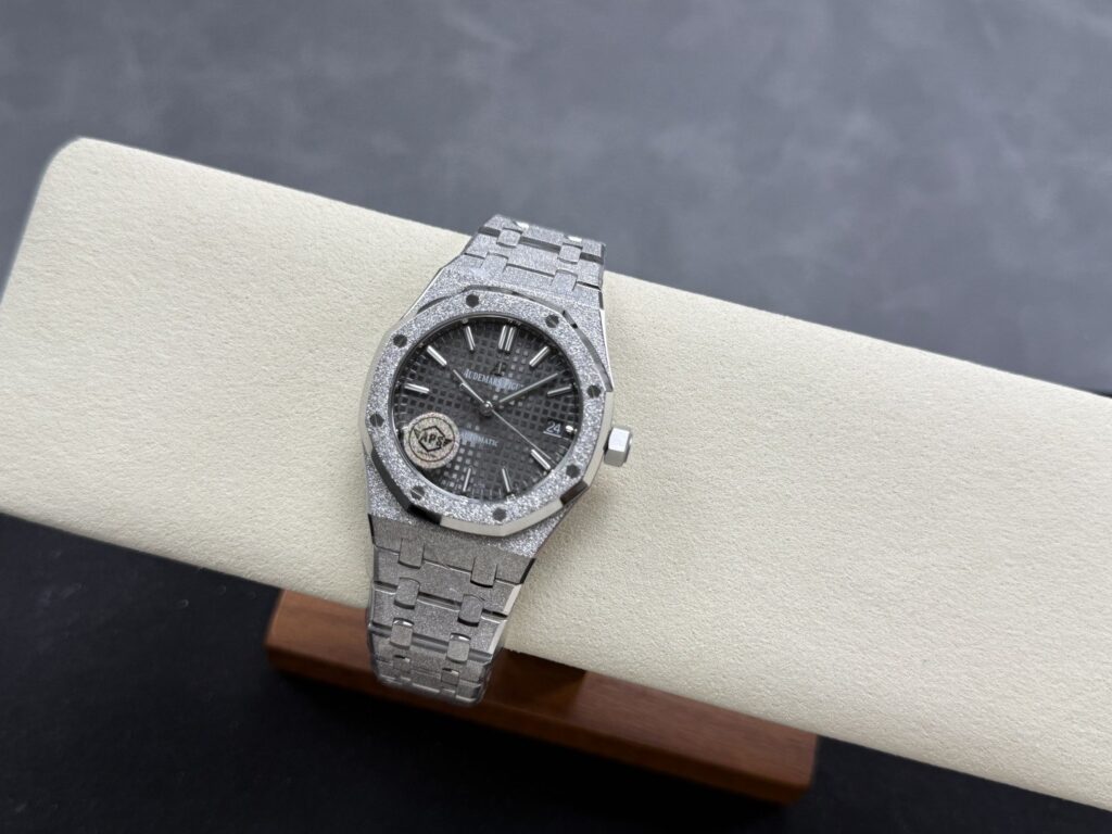 Super Clone Audemars Piguet Royal Oak Frosted-Gold 15454BC 37mm Gray Dial — view 9