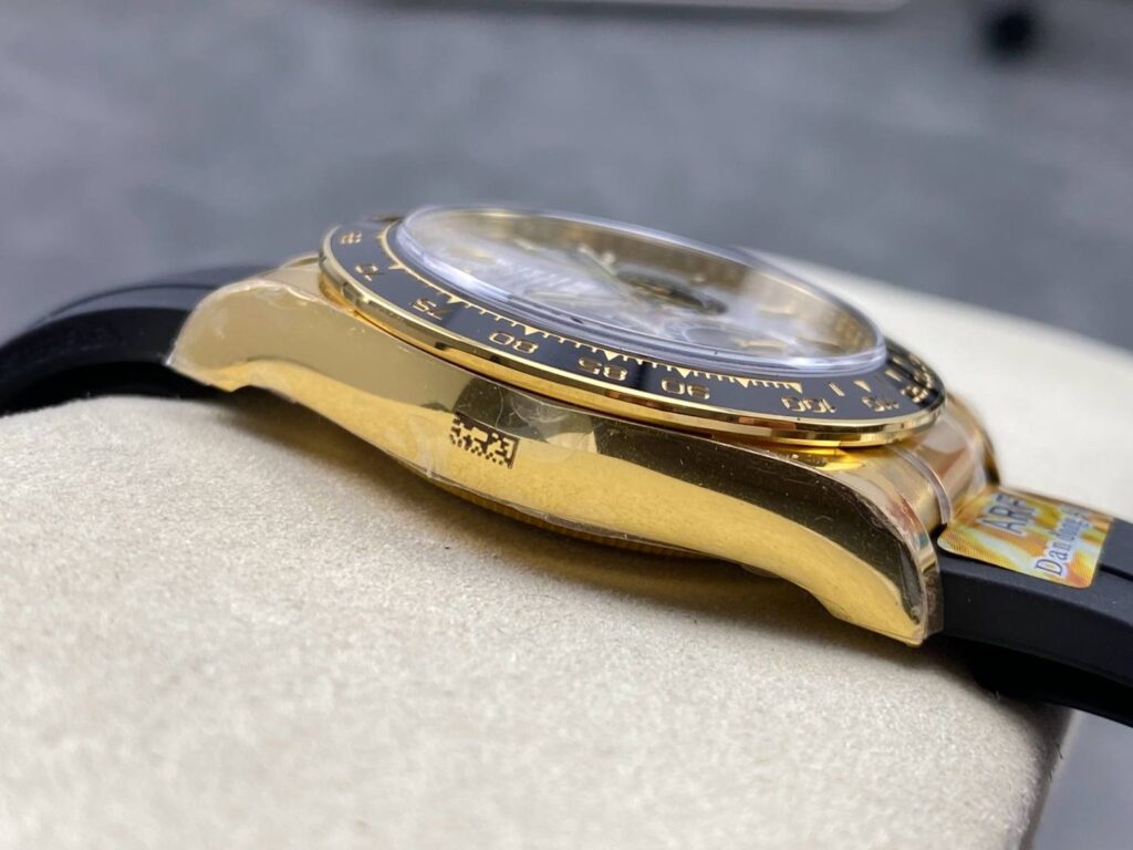 Super Clone Rolex Daytona 126518LN Meteorite Dial — on leather display
