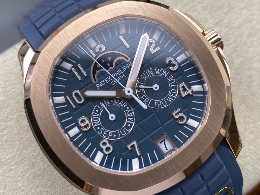 Super Clone Patek Philippe Aquanaut 5261R Moonphase Blue Rose 40mm — view 13