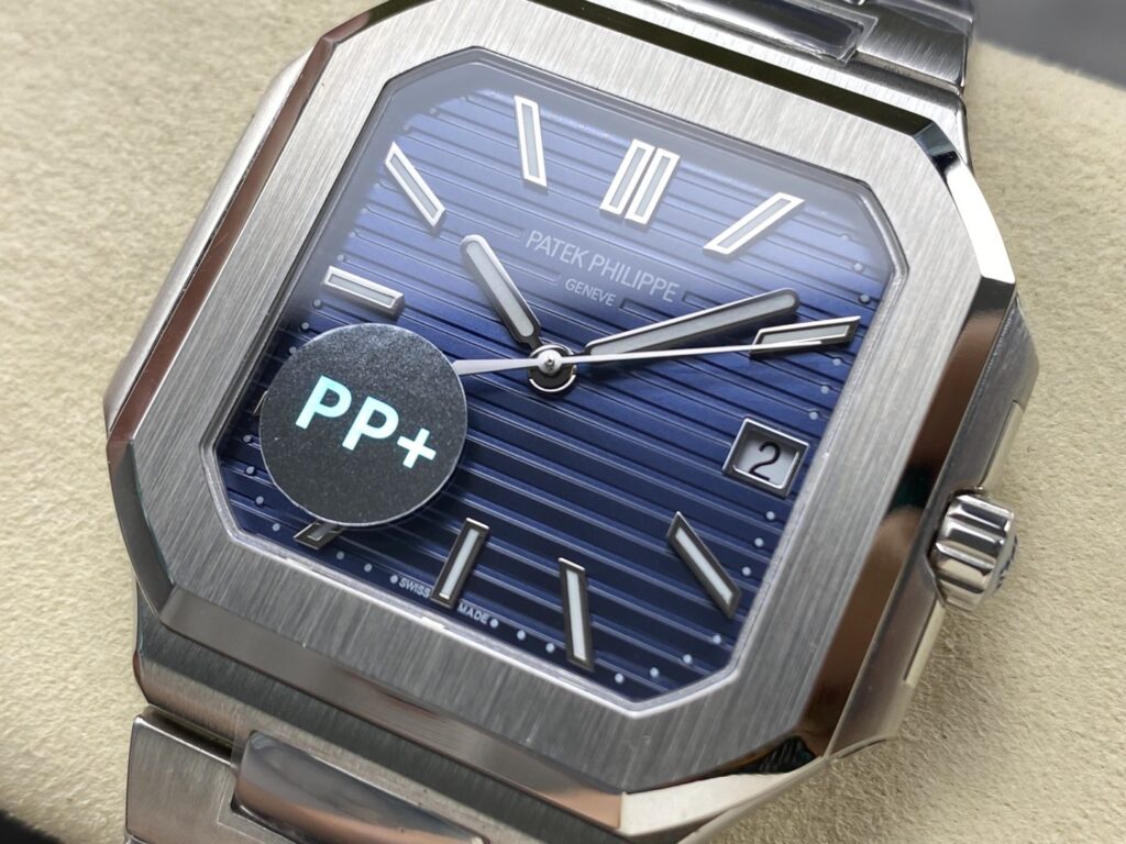 Super Clone Patek Philippe Cubitus 5821/1A-001 45mm Blue Dial — movement / caseback view