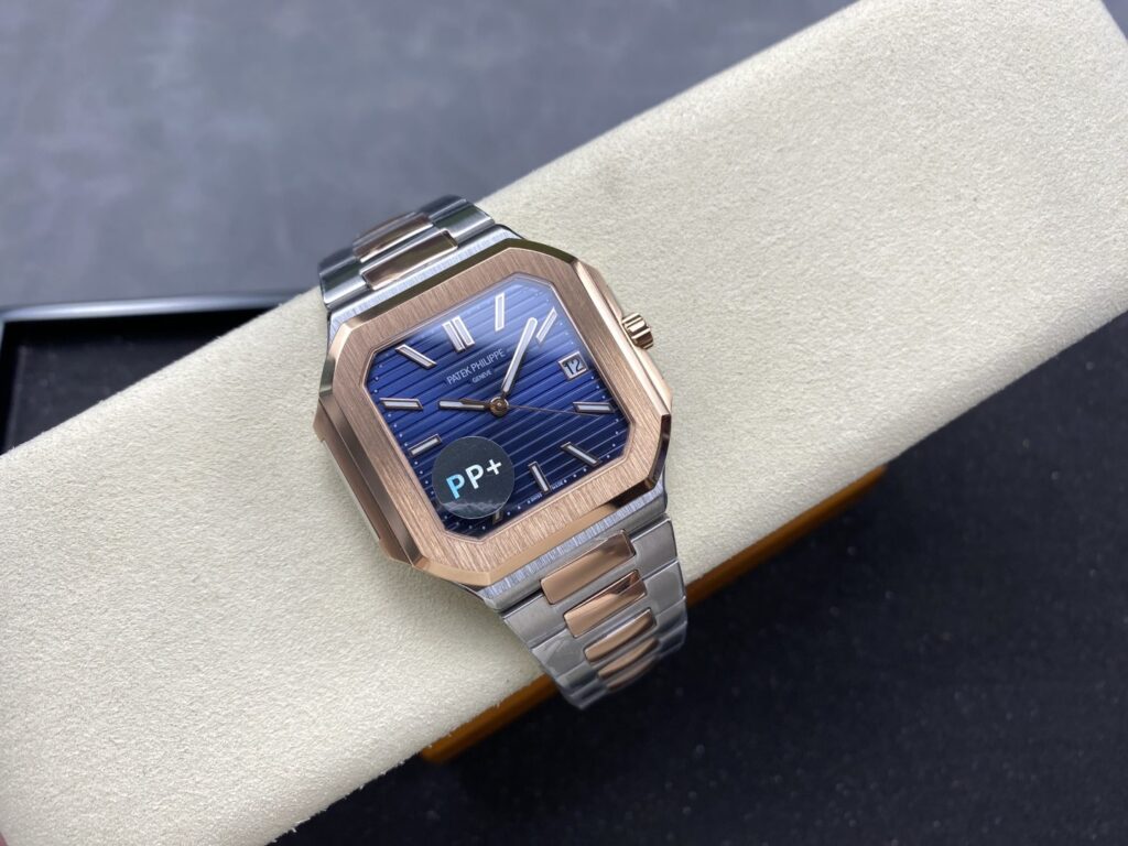Super Clone Patek Philippe Cubitus 5821/1AR-001 45mm Blue Dial – — movement / caseback view