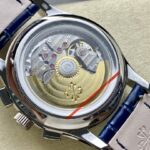 Super Clone Patek Philippe Complications 5961P-001 40mm Blue Dial Steel — on leather display