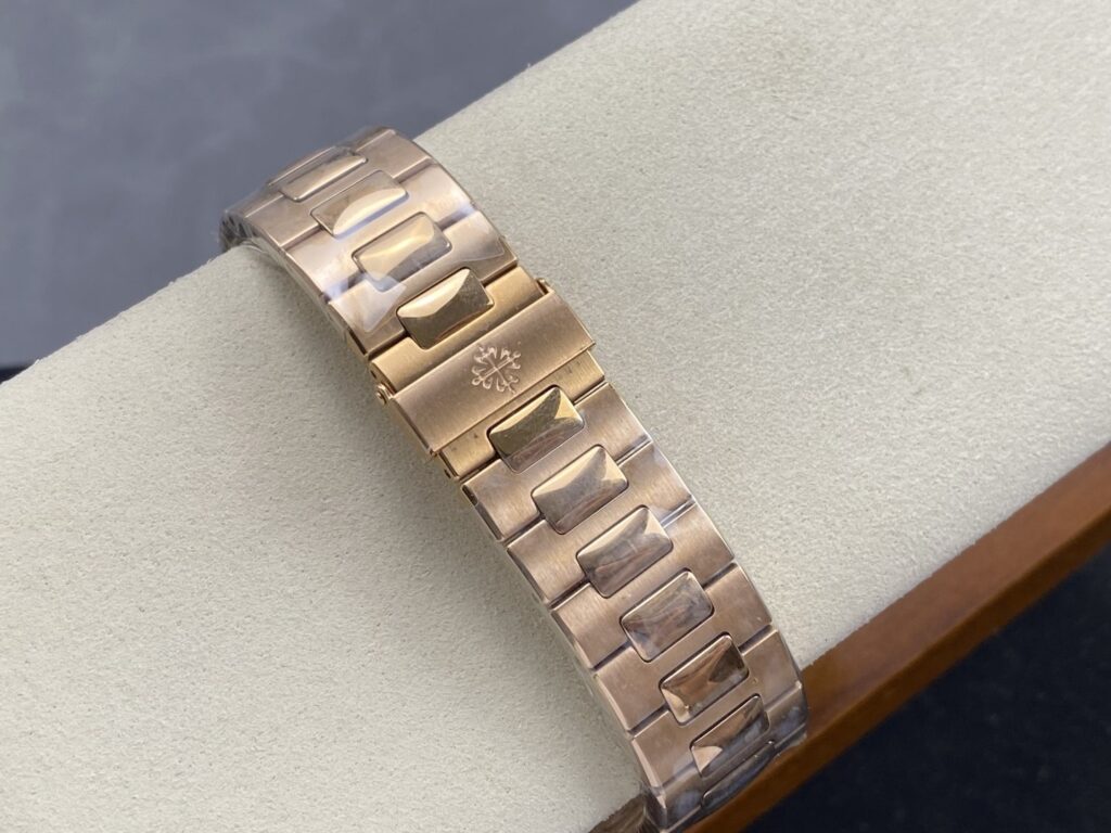 Super Clone Patek Philippe Nautilus 5711/1R-001 40mm Gray Dial Rose Gold V3 Update — clasp and links