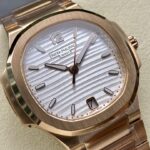 Super Clone Patek Philippe Nautilus 7118/1R-001 35.2mm White Dial Rose Gold — movement / caseback view