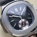 Super Clone Patek Philippe Nautilus Chronograph 5980/1A-014 40.5mm Black Dial with Leather Strap — view 11