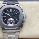 Super Clone Patek Philippe Nautilus Chronograph 5980/1A-014 40.5mm Black-Blue Dial — dial close-up