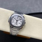 Super Clone Patek Philippe Nautilus Chronograph 5980/1A-019 40.5mm White Dial — movement / caseback view