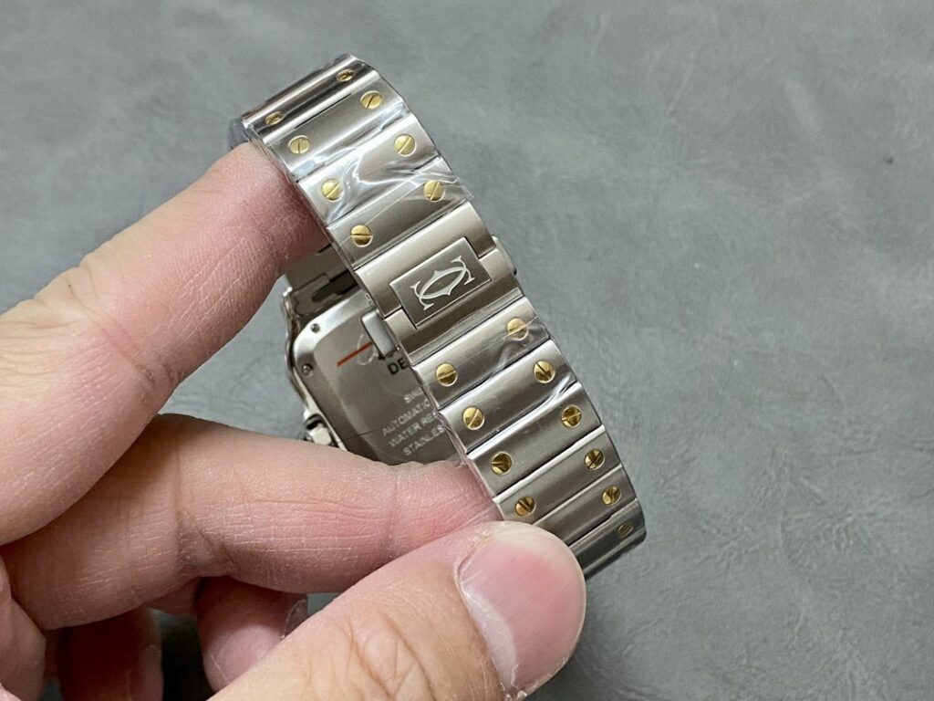 Super Clone Cartier Santos De Cartier Two Tone W2SA0006 35.5mm — clasp and links