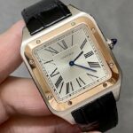 Super Clone Cartier Santos-Dumont 43.5mm W2SA0011 43.5mm x 31.4mm Demi Rose Gold — movement / caseback view