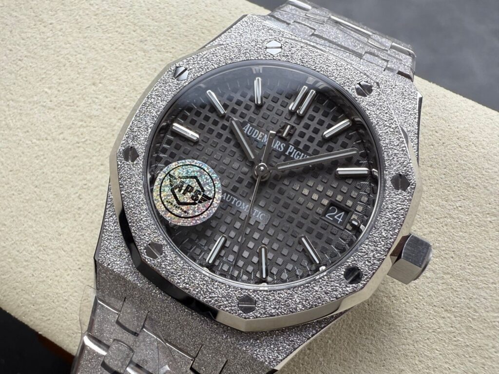 Super Clone Audemars Piguet Royal Oak Frosted-Gold 15454BC 37mm Gray Dial — view 10