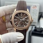 Super Clone Patek Philippe Aquanaut 5164R-001 Chocolate Embossed Arabic Aquanaut 40.8mm – — dial close-up
