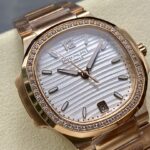 Super Clone Patek Philippe Nautilus 7118/1R-011 32.5mm White Dial Rose Gold — view 9