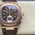 Super Clone Patek Philippe Nautilus 5980R-001 40.5mm Chronograph Rose Gold — dial close-up