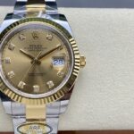 Super Clone Rolex Datejust Champagne Diamond Dial 126333-0011 41 mm — dial close-up