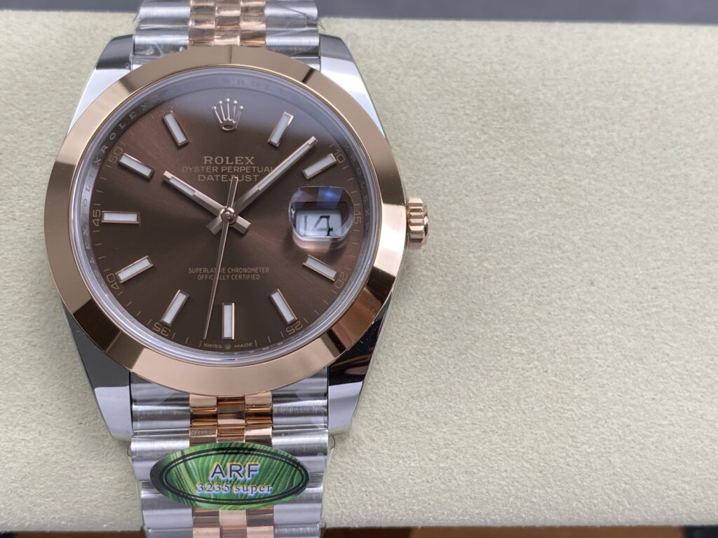 Super Clone Rolex Datejust Chocolate Dial 126201 Jubilee 36 mm — dial close-up