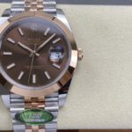 Super Clone Rolex Datejust Chocolate Dial 126201 Jubilee 36 mm — dial close-up