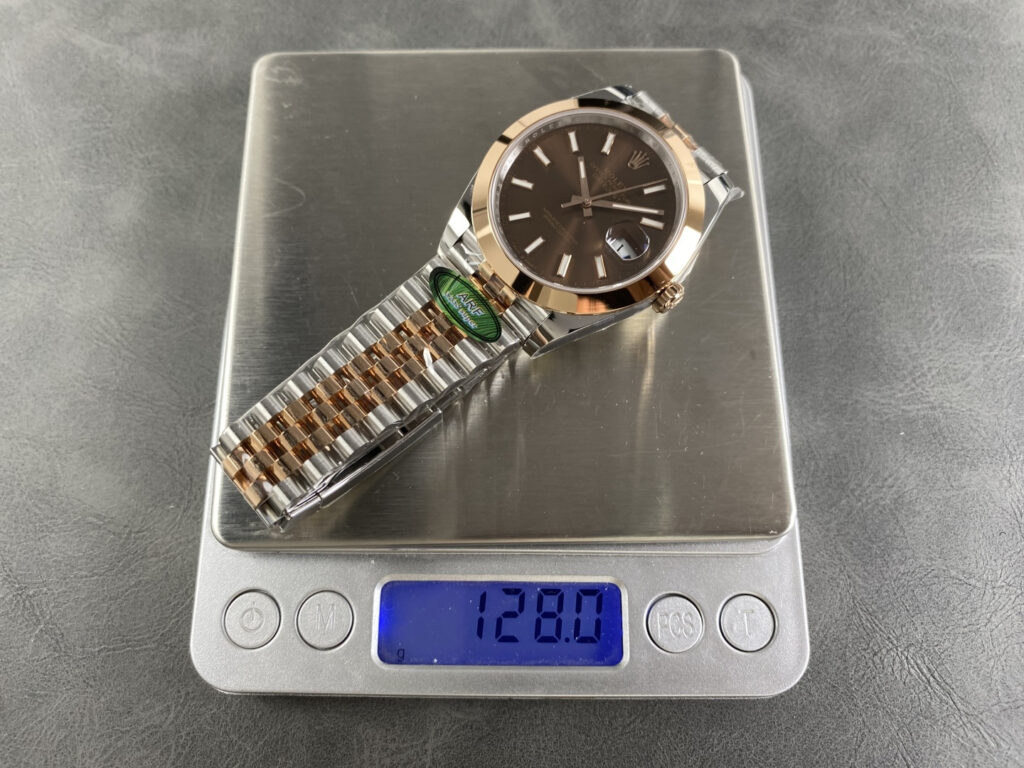 Super Clone Rolex Datejust Chocolate Dial 126201 Jubilee 36 mm — on leather display