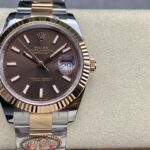 Super Clone Rolex Datejust Chocolate Dial 126231 Oyster 36 mm — dial close-up