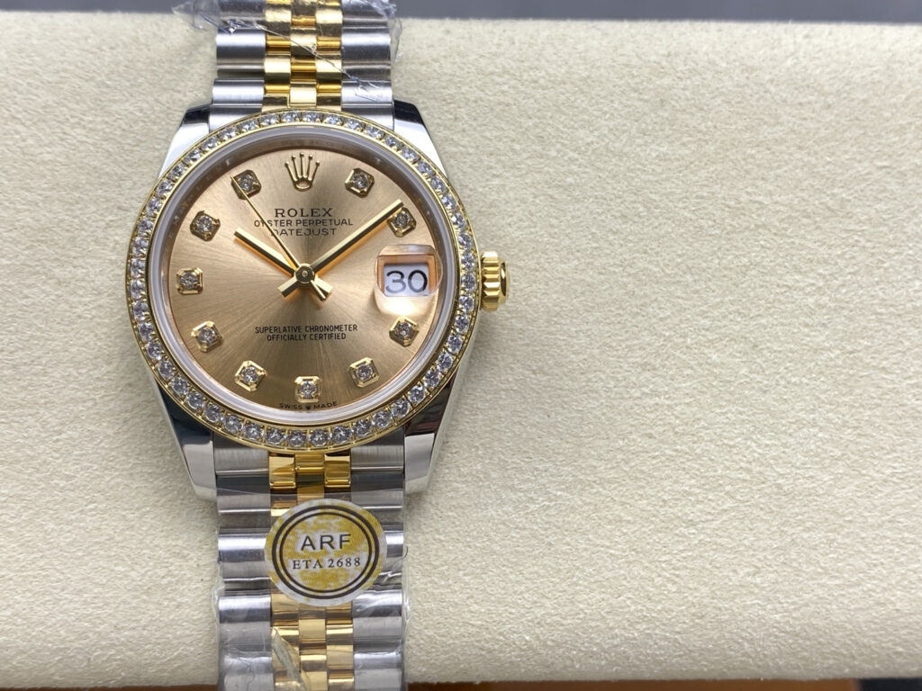 Super Clone Rolex Datejust Gold Dial SRL40 36 mm — dial close-up
