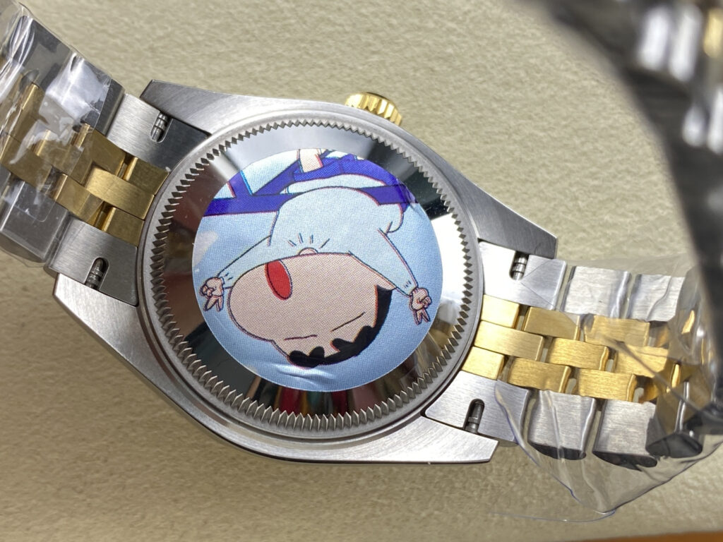 Super Clone Rolex Datejust Mother of Pearl Diamond Dial 126283RBR-0009 36 mm — on leather display