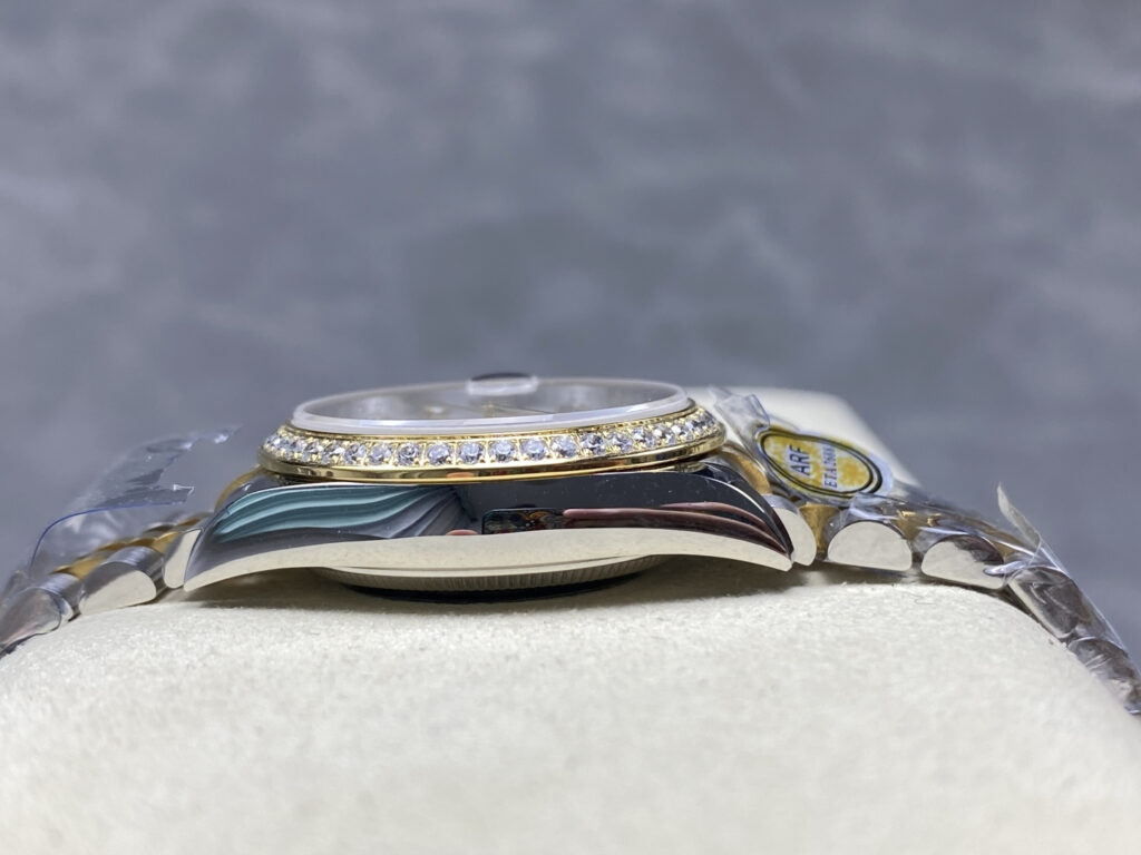 Super Clone Rolex Datejust Mother of Pearl Diamond Dial 126283RBR-0009 36 mm — side profile