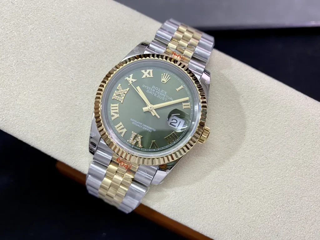 Super Clone Rolex Datejust Olive Green Roman Diamond Dial 126233-0026 36 mm – Swiss SuperClone