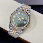 Super Clone Rolex Datejust Olive Green Roman Diamond Dial 126233-0026 36 mm — case and bezel