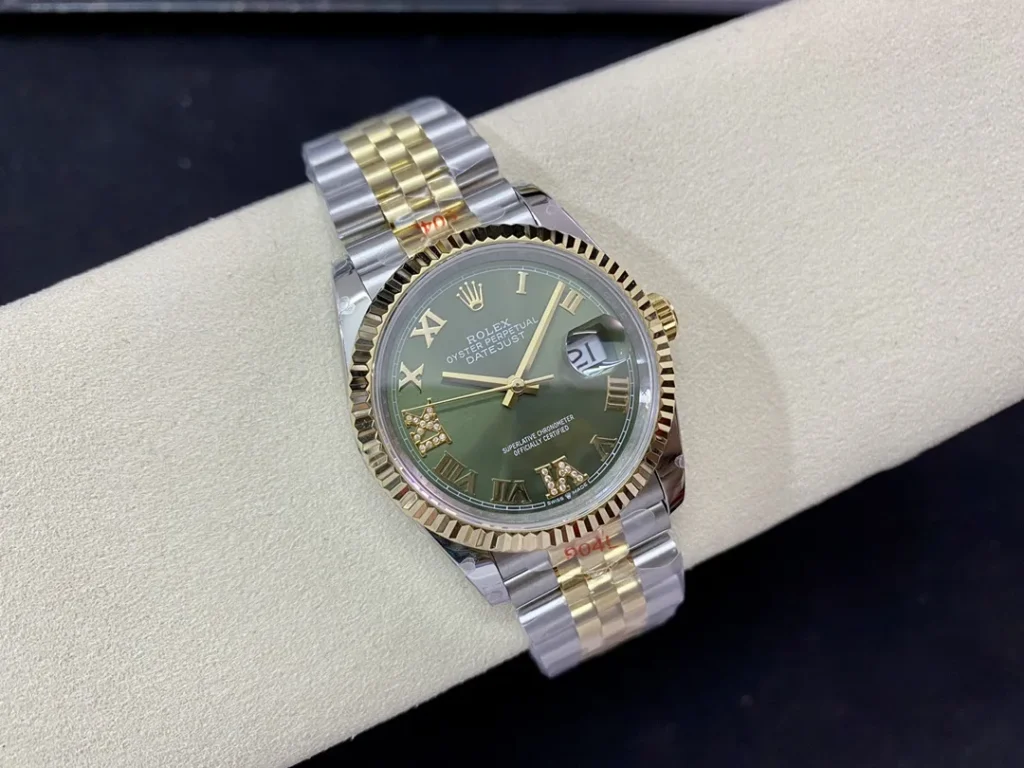Super Clone Rolex Datejust Olive Green Roman Diamond Dial 126233-0026 36 mm – Swiss SuperClone