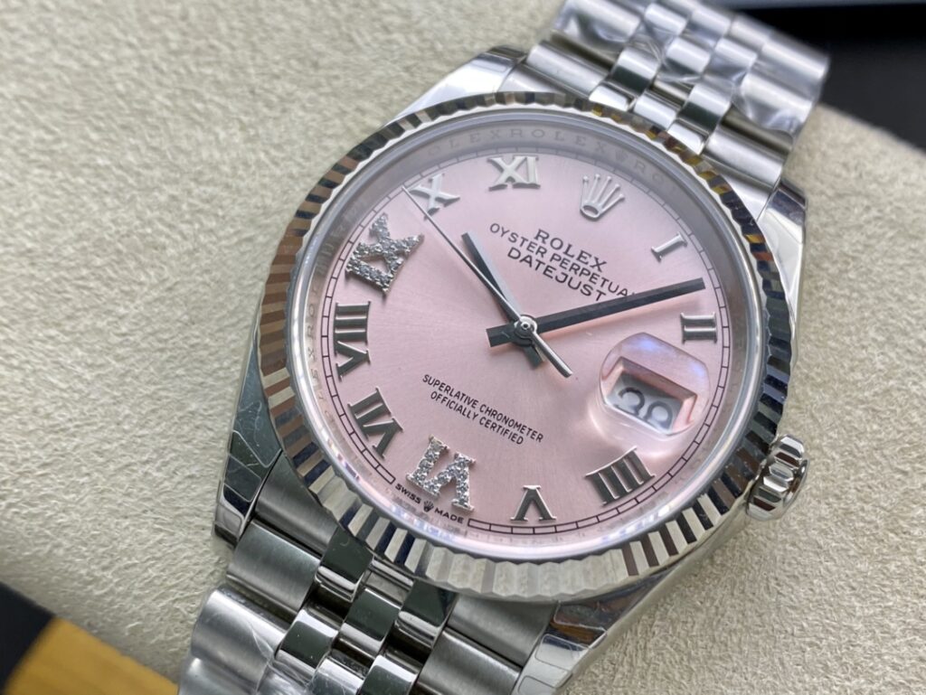 Super Clone Rolex Datejust Pink Roman Dial 126234-0031 36 mm — view 10